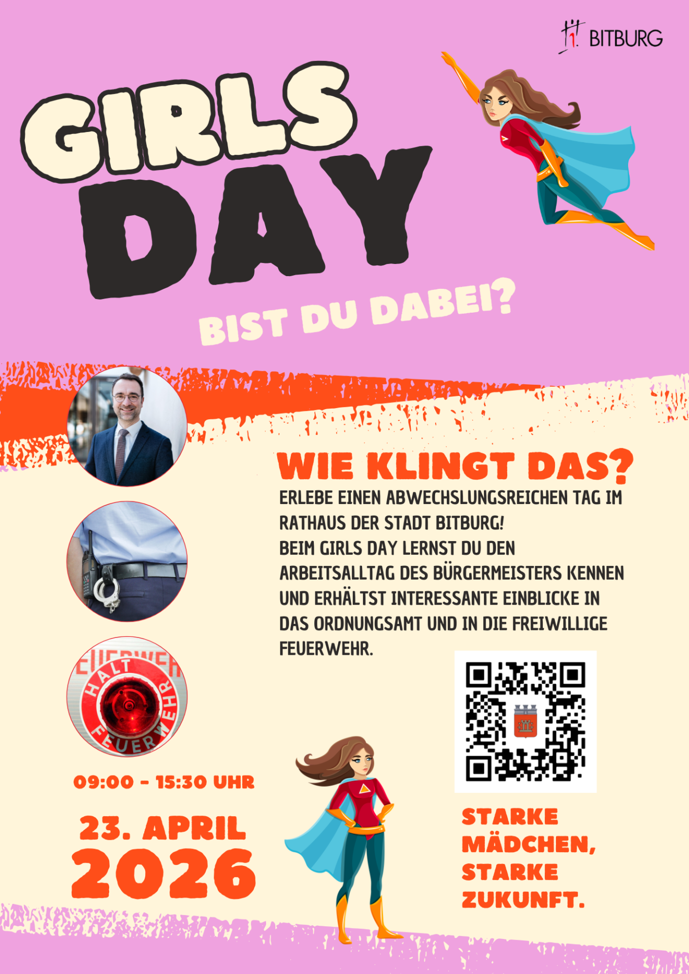 Girls Day Veranstaltung Beruf Mädchen Ausbildung Schule Flyer Illustration Rosa - 2