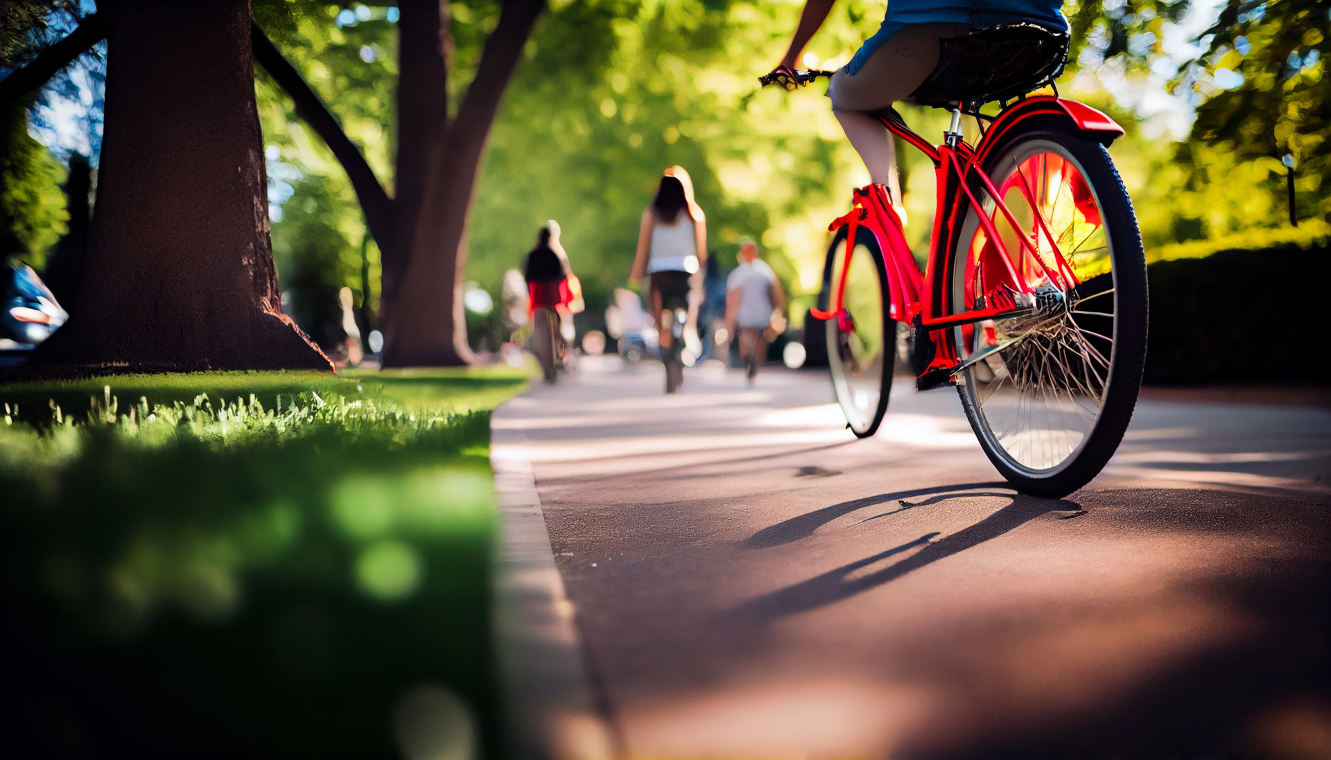 Rasante Fortbewegung: Fahrradfahrer in Aktion - Generative Ai