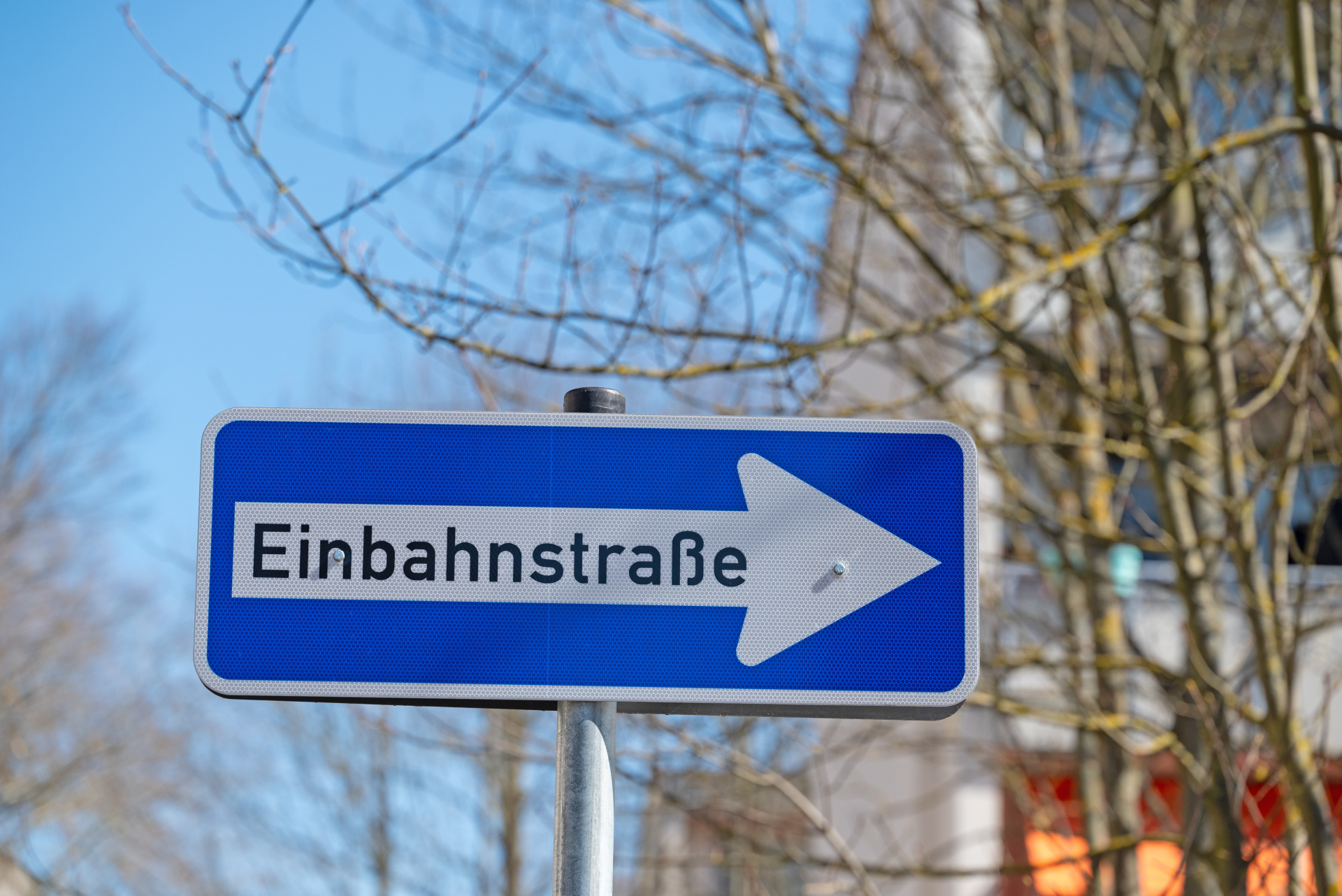 Einbahnstraße,Verkehrsschild in einer Nahaufnahme