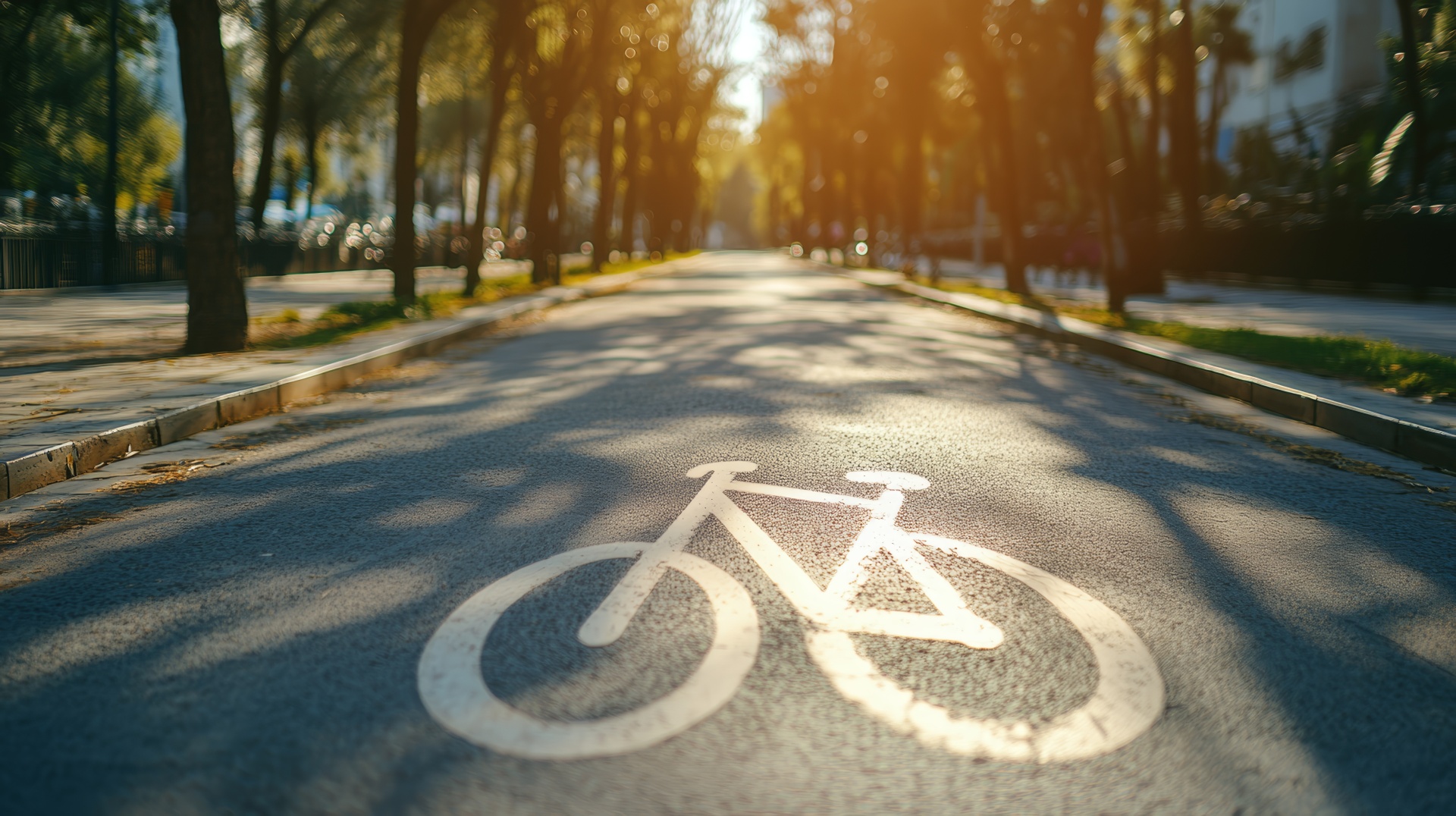 Urban cycling infrastructure, dedicated bike lane with clear signage for safe and efficient transportation