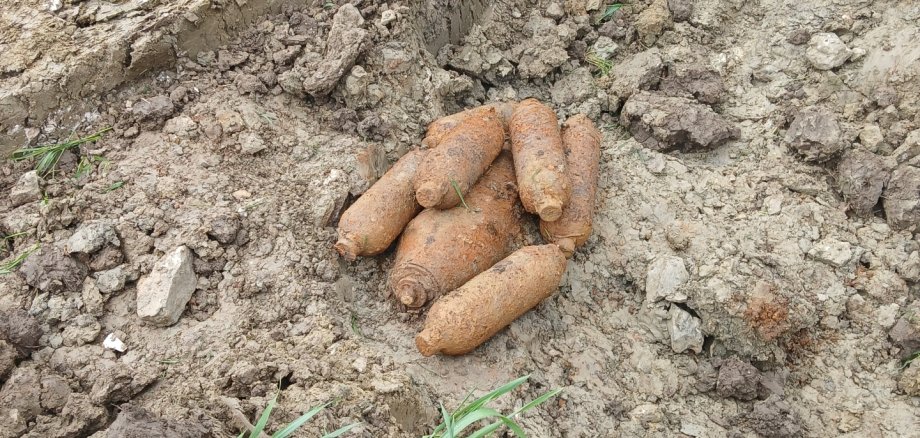 In Bitburg gefundene Weltkriegsbomben