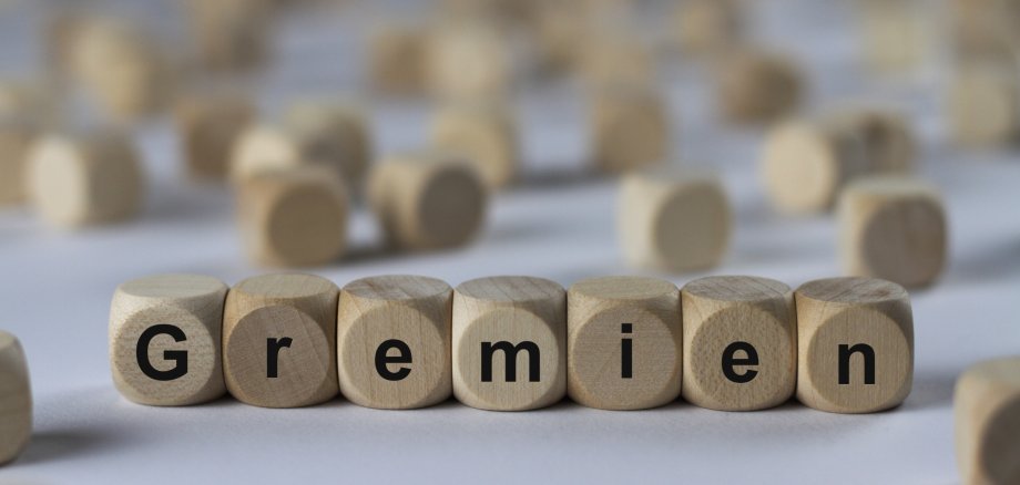 Gremien - Holzwürfel mit Buchstaben