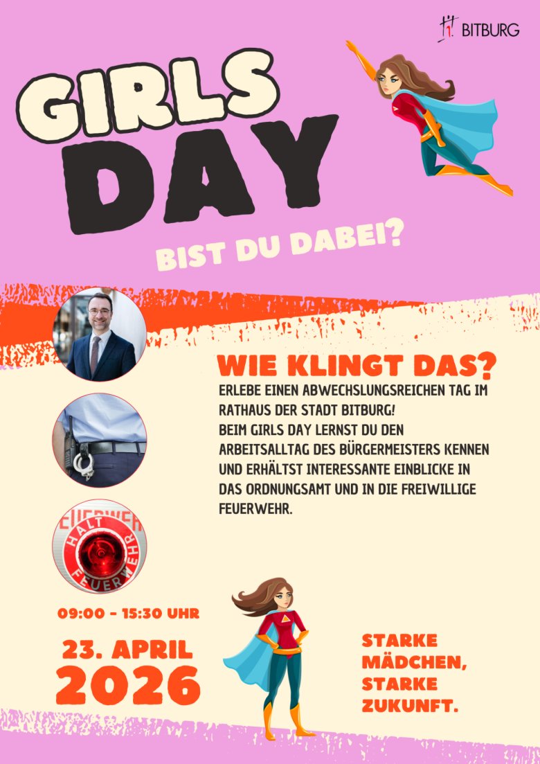Girls Day Veranstaltung Beruf Mädchen Ausbildung Schule Flyer Illustration Rosa - 1